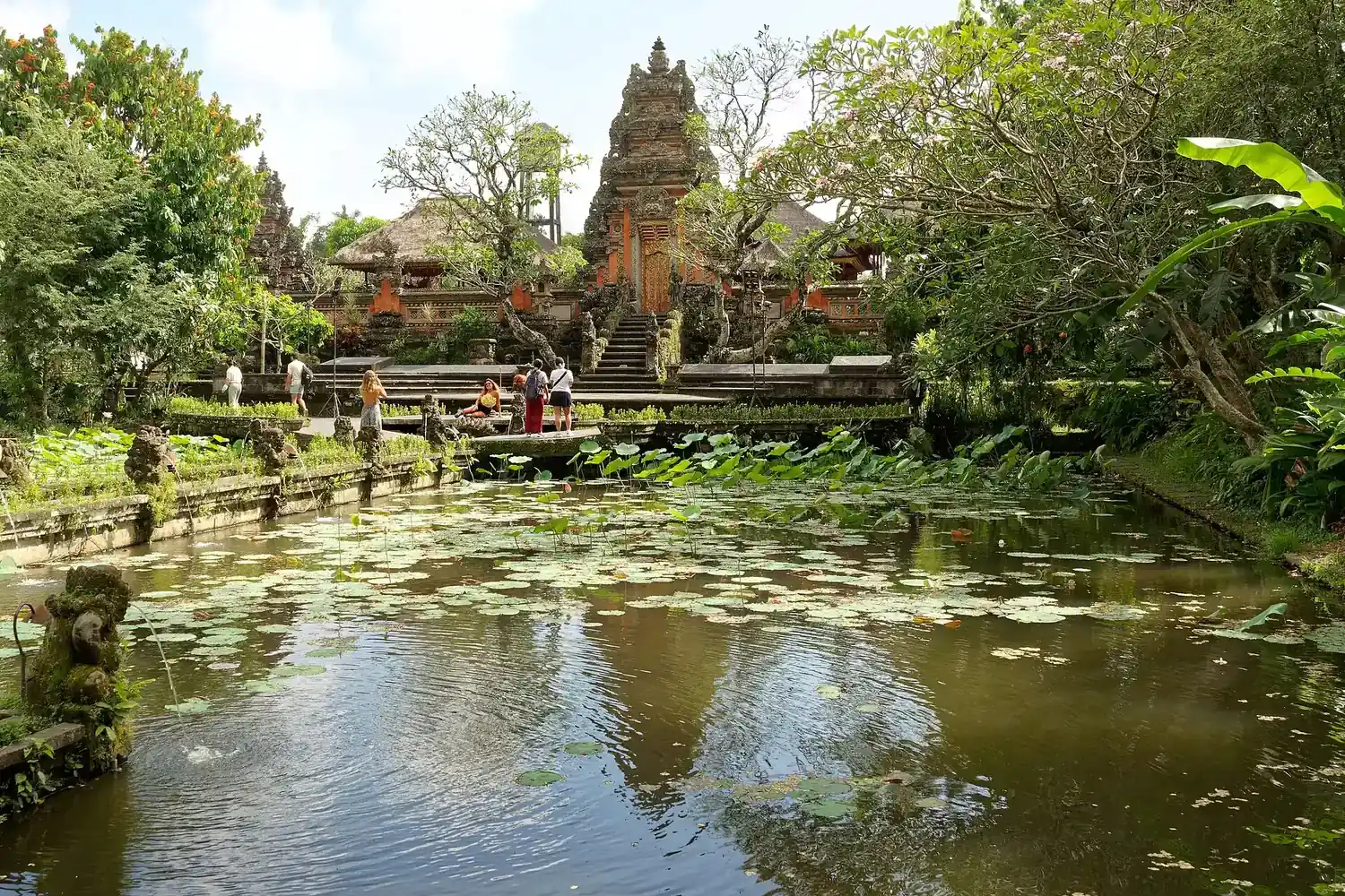 Pura Taman Saraswati temple and lotus pond in Ubud, Bali