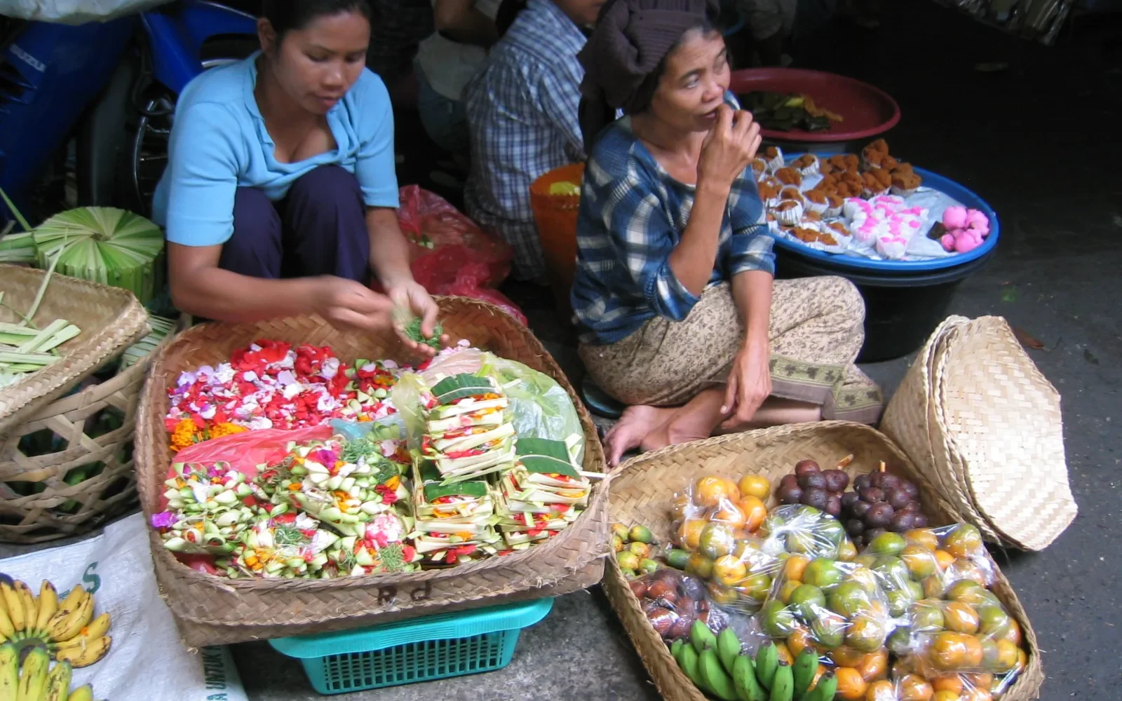 Traditional market stalls in Ubud, Bali