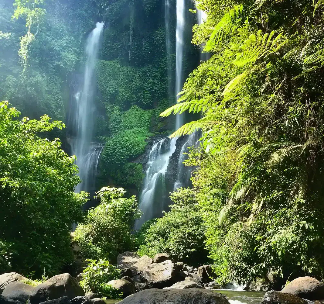 Sekumpul waterfall in the Buleleng highlands, North Bali