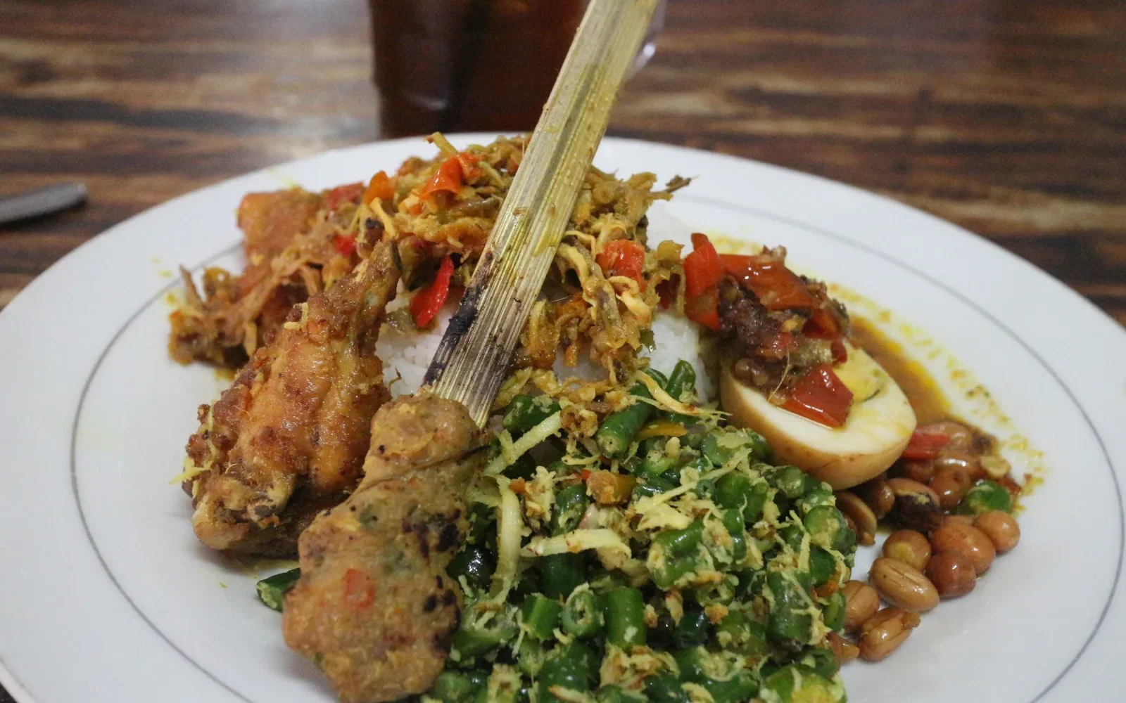 Nasi campur Balinese chicken rice meal