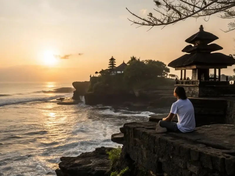Visitors at Tanah Lot temple area, Bali