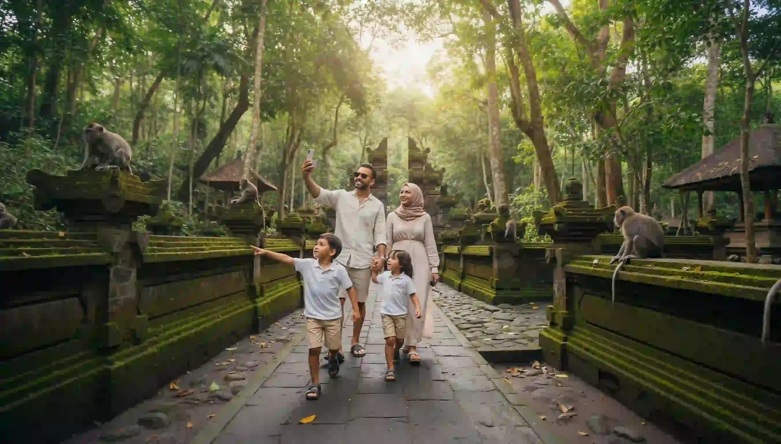 Sacred Monkey Forest sanctuary in Ubud, Bali